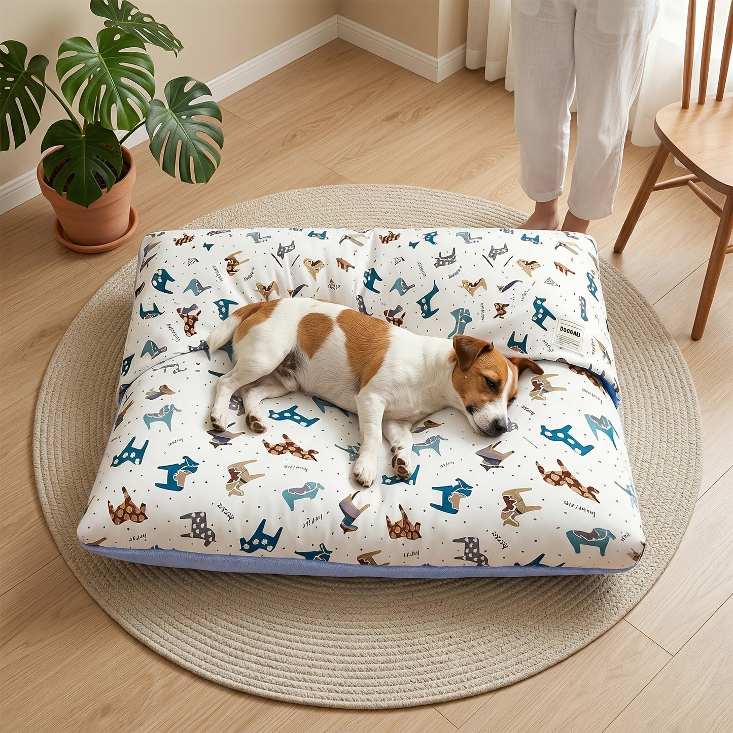 Breathable Washable Dog Bed Mattress – All-Season Pet Mat with Removable Cover & Non-Slip Bottom for Small, Medium & Large Dogs | Cute Animal Patterns
