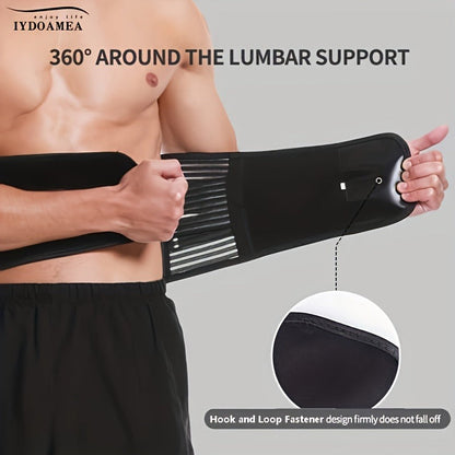 Lumbar Support Belt with 6 Stays & 16-Hole Mesh – Breathable Back Brace for Men Women, Anti-Skid Waist Support for Work, Sciatica & Lower Back Pain Relief