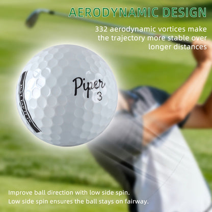 Golf Balls 3-Ply PU Cover with Soft Feel & High Visibility Colors, Professional Distance Golf Ball for Competitive Play and Training, Ideal for Adult Golfers