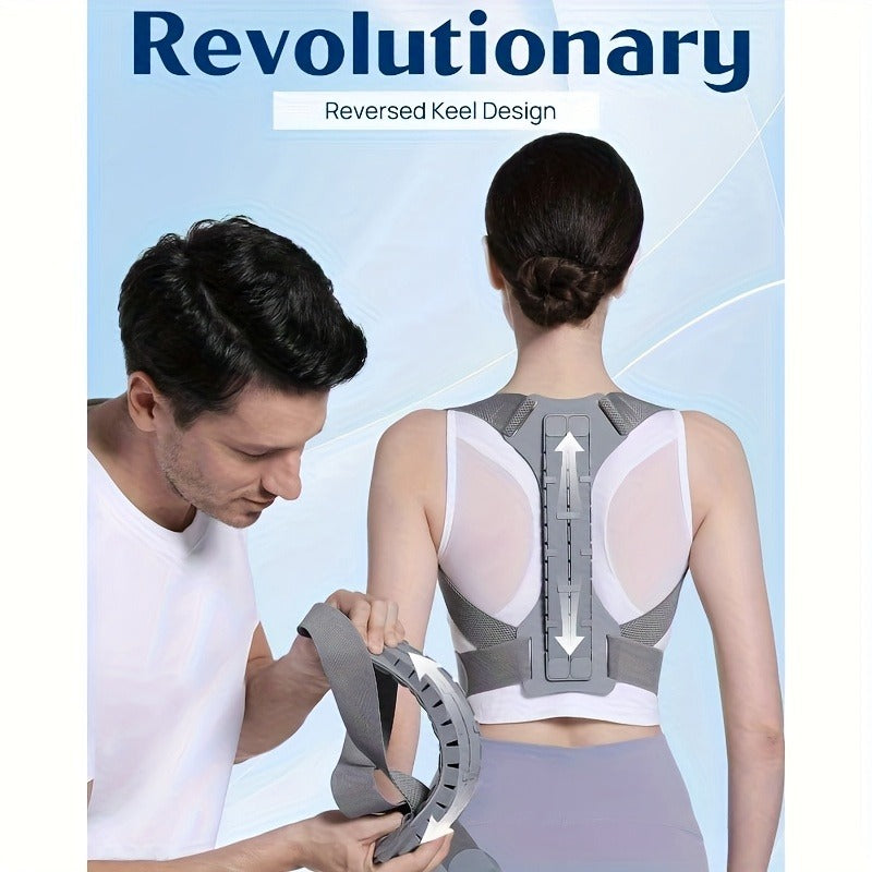 Posture Corrector for Men & Women - Adjustable Back Brace Shoulder Support Hunchback Corrector for Improved Posture, Comfort Fit Unisex Design, Sizes S M L XL - Back Pain Relief Office & Daily Wear