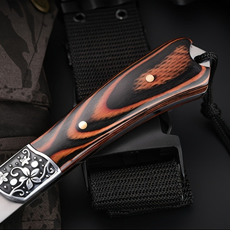 Viking Hatchet High Carbon Steel – Full Tang Camping Axe with Nylon Sheath & Gift Box | Animal Carved Handle for Wood Splitting, Hunting & Outdoor Adventure