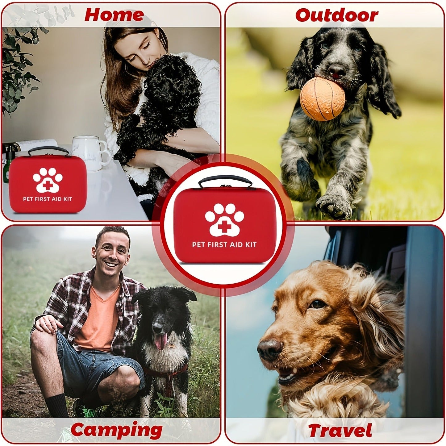 101-Piece Pet First Aid Kit with Portable Case - Multifunctional Emergency Dog & Cat Care Kit for Hiking, Camping, Backpacking, Hunting & Travel Outdoor Adventures