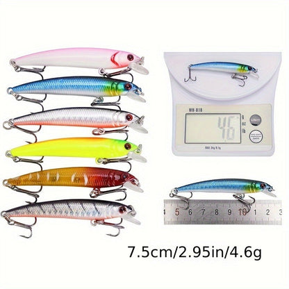 Minnow Fishing Lures Set 43pcs – Plastic Crankbait Hard Baits for Freshwater & Saltwater Angling