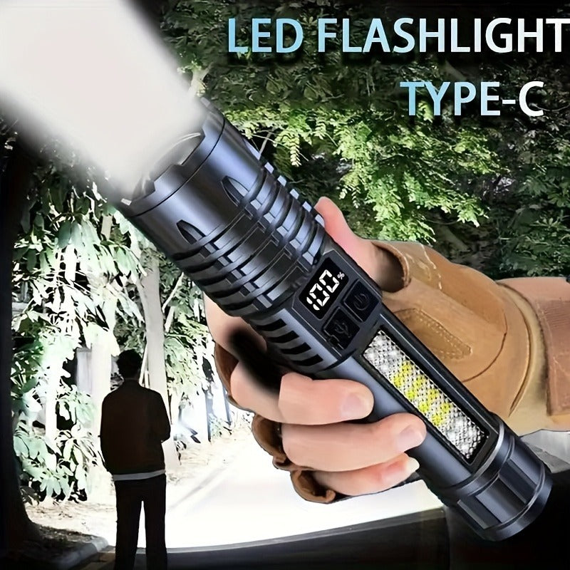 3000 Lumen Tactical Flashlight 2-Pack – USB-C COB Zoomable