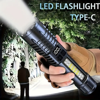 3000 Lumen Tactical Flashlight 2-Pack – USB-C COB Zoomable