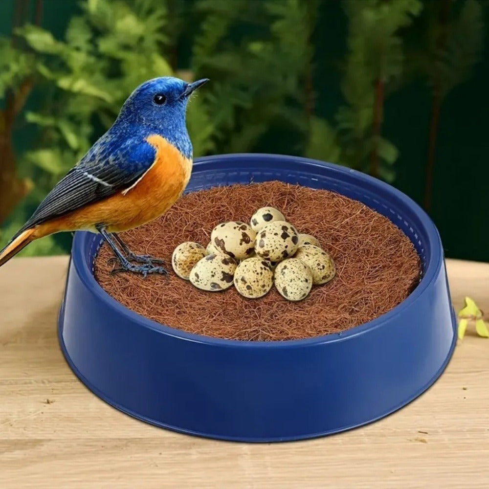 Pigeon Nesting Bowl 6-Pack with Coconut Fiber Mat – Durable Plastic Bird Breeding & Hatching Set for Racing Pigeons, Doves, Quails & Small Birds, Breeding Season Essential Gift for Bird Breeders