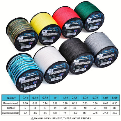 Braided Fishing Line 4 Strand 500M/547Yds - Abrasion Resistant Zero Stretch Superline 6LB-80LB, Multi-Color, Gray/Green/Camo