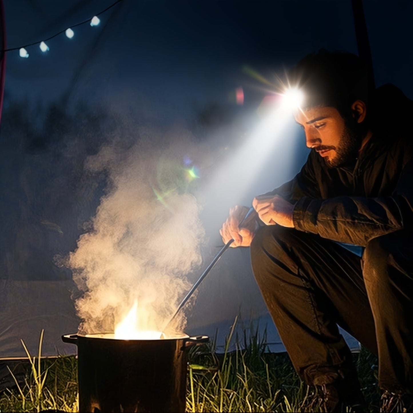 Motion Sensor Headlamp 3000LM – 7 Modes, Red Light, 90° Adjustable, Hard Hat Compatible, USB-C Fast Charge, 14Hr Runtime, Camping Running Hiking Fishing