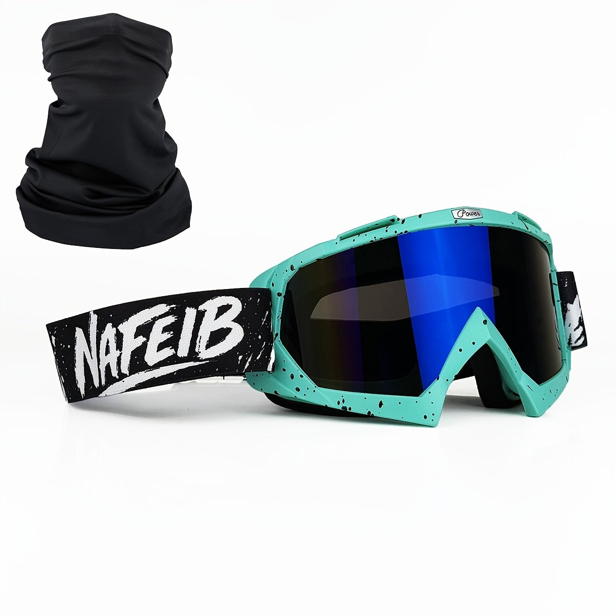 Ski Goggles with Headscarf Set – PC Lens TPU Frame, Windproof Dustproof, Helmet Compatible for Men Women Adults, Multiple Color Options