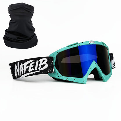Ski Goggles with Headscarf Set – PC Lens TPU Frame, Windproof Dustproof, Helmet Compatible for Men Women Adults, Multiple Color Options