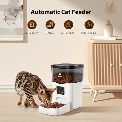 Smart WiFi Automatic Pet Feeder 101oz - App Control, Up to 10 Meals Per Day, HD Camera Option with 2.4G & 5G, Voice Assistant Compatible, USB Powered, Remote Monitoring for Cats & Dogs, IMIPAW