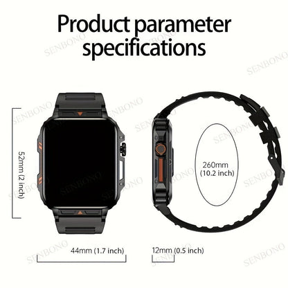 Smartwatch with Wireless Calling – 1.95" HD Display, 100+ Sport Modes, IP68 Waterproof, Step & Calorie Tracker | SENBONO Men & Women