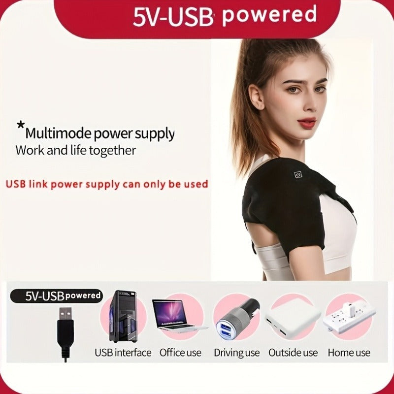 Heated Shoulder Massager with 3 Vibration Modes – USB Rechargeable, Wireless, Heat Therapy Neck Shoulder Wrap, Gift for Men Women Seniors