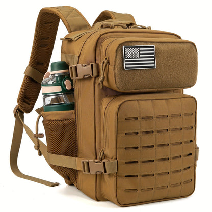 Tactical Laptop Backpack 25L MOLLE Unisex – Office & Hiking Daypack with Dual Cup Holders for Men & Women, 3-Day Bug Out Bag, Trekking & Laptop Organizer, 9 Colors: Black, Green, Pink & More