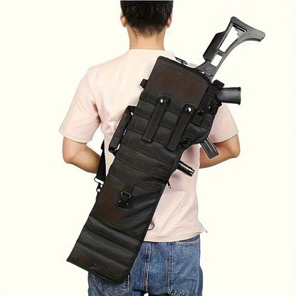 Tactical Gun Holster Sling Scabbard Bag, Water-Resistant Polyester Rifle Pistol Case with Ambidextrous Design and Adjustable Shoulder Strap for Outdoor Hunting Shooting Range