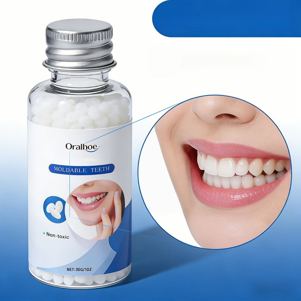 Temporary False Tooth Kit DIY Cosmetic Dental Repair Moldable Thermoplastic Realistic Fit for Missing Broken Chipped Teeth Secure for Eating Daily Wear Men Women Elderly 30g