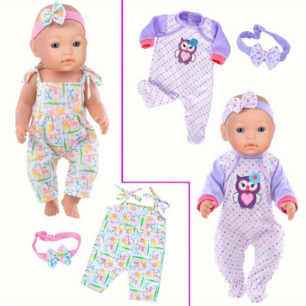 Doll Clothes Set 10 Outfits for 14 15 16 Inch & 43cm Newborn Baby Dolls Soft Handmade Easy On Off Doll Clothing Pack Birthday Christmas Gift for Girls Kids Ages 3-12 No Doll