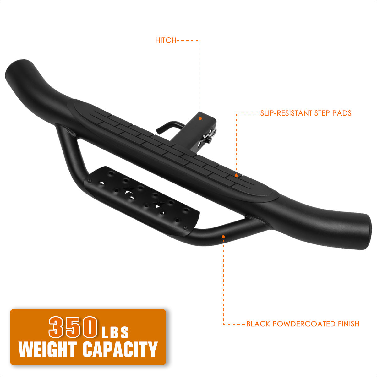 Universal 36"W X 4"OD Trailer Towing Hitch Step Bar+Pin & Clip Fits 2" Receiver