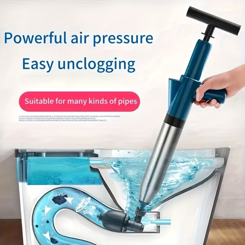 Air Pressure Drain Unclogger – One-Shot Toilet Dredging Tool for Kitchen & Bathroom, Sewer Pipe Blockage Remover, Floor Drain Cleaner, Portable Manual Plunger for Clogged Drains (1 Set)