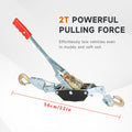 Manual Winch, Heavy-duty Cable Puller, Cargo Binding and Securing Straps (with 2 Hooks), Manual Winch and Wire Rope Cable Puller, Portable Tire Reinforcement Winch Manual Trailer, Equipment Transportation Material Cable Puller