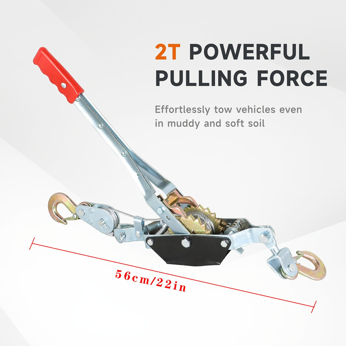 Manual Winch, Heavy-duty Cable Puller, Cargo Binding and Securing Straps (with 2 Hooks), Manual Winch and Wire Rope Cable Puller, Portable Tire Reinforcement Winch Manual Trailer, Equipment Transportation Material Cable Puller