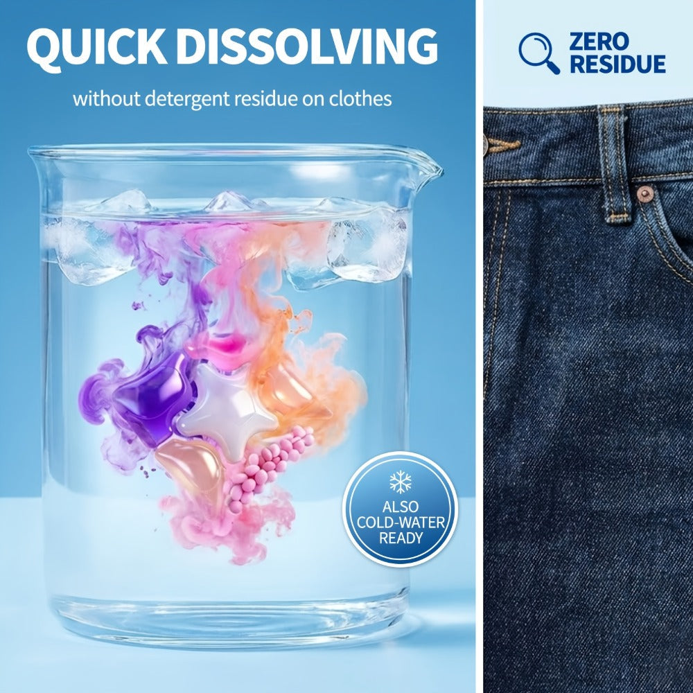 Laundry Pods 6-in-1 Concentrated – 60 Pcs 480g Deep Clean & Tough Stain Removal, Quick Dissolve No Residue, Spring Meadow Long-Lasting Fragrance, HE Compatible Washing Machine Detergent Pods (2026 Upgrade)
