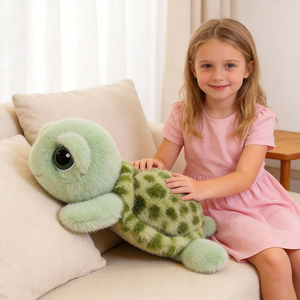 Turtle Plush Toy Big Eye Melancholy 15.75 Inch – Cute Sad Face Stuffed Animal Pillow, Soft Large Kawaii Plush Gift for Girls Kids Teens Birthday Christmas Holiday Present