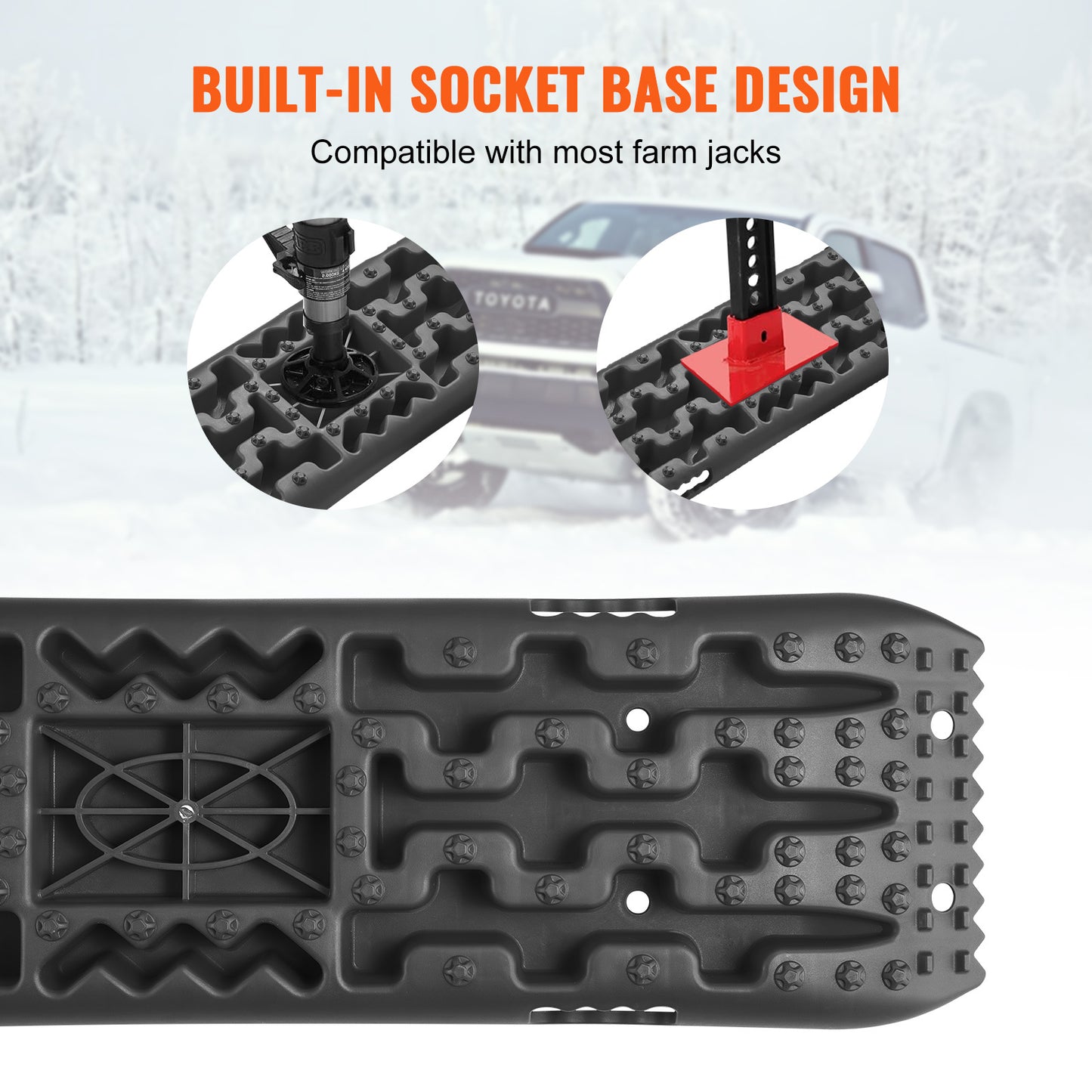 Traction Boards 2-Pack – 10-Ton Off-Road Vehicle Recovery Boards for Mud, Sand & Snow, High-Strength PP with Pull Straps & Storage Bag for SUV, Truck & RV