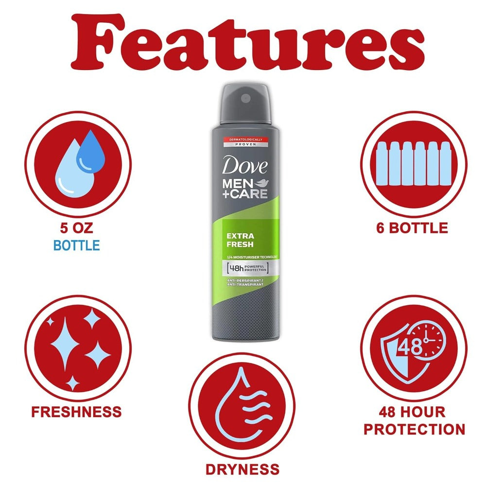 Deodorant Spray for Women 48-Hour - Fresh Protection Body Spray with Moisturizing Cream, Quick-Dry Aerosol Light Scent 150ml, Daily Underarm Care Value Pack 3 or 6 Pack