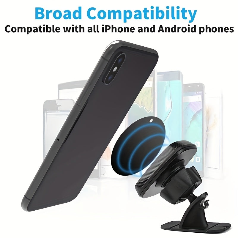 VUXS Powerful Magnet Phone Holder, Used for Dashboard, Rotatable Magnetic Phone Holder, Compatible with iPhone, Samsung And Other Phones, with 4 Metal Plates And 4 Reinforced Magnets, High-quality Magnetic Phone Holder