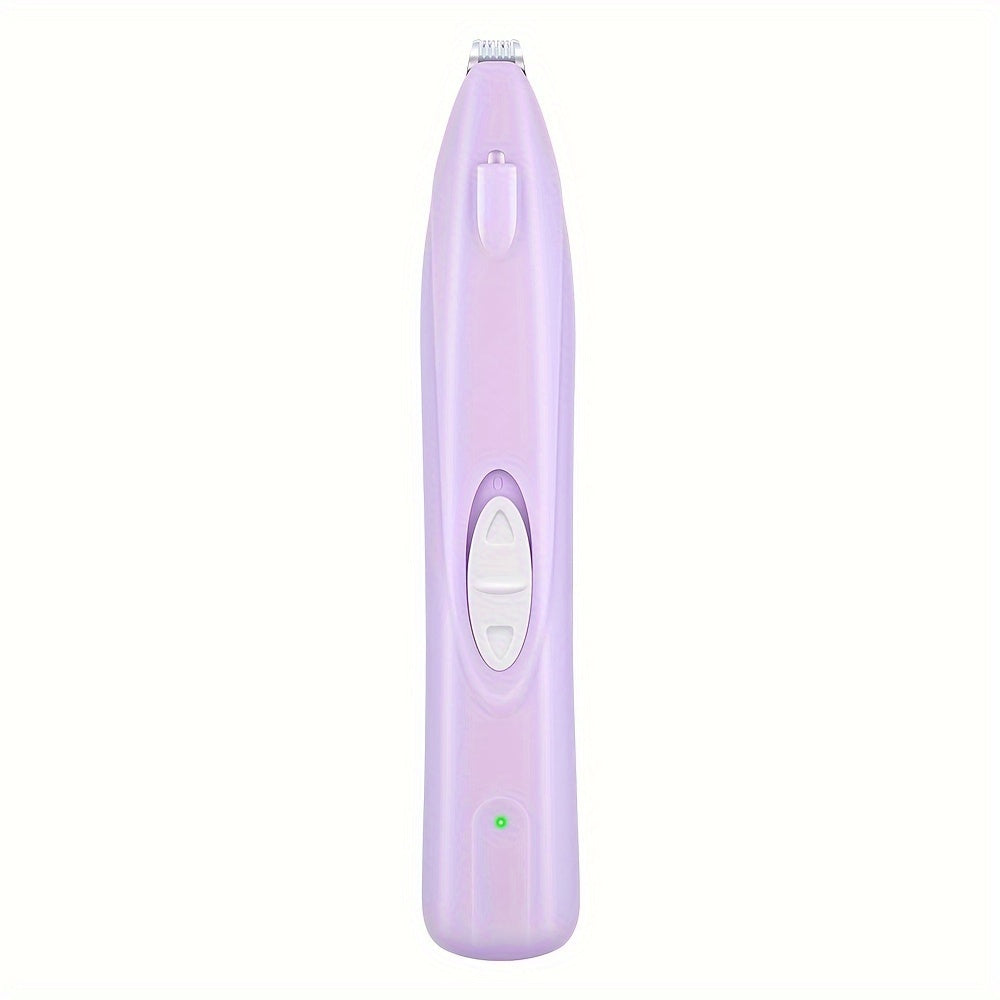 Dog Paw Trimmer with LED Light – Rechargeable Pet Hair Clipper for Paws, Eyes, Face & Rump, Stainless Steel Blades, Quiet Motor for All Breeds
