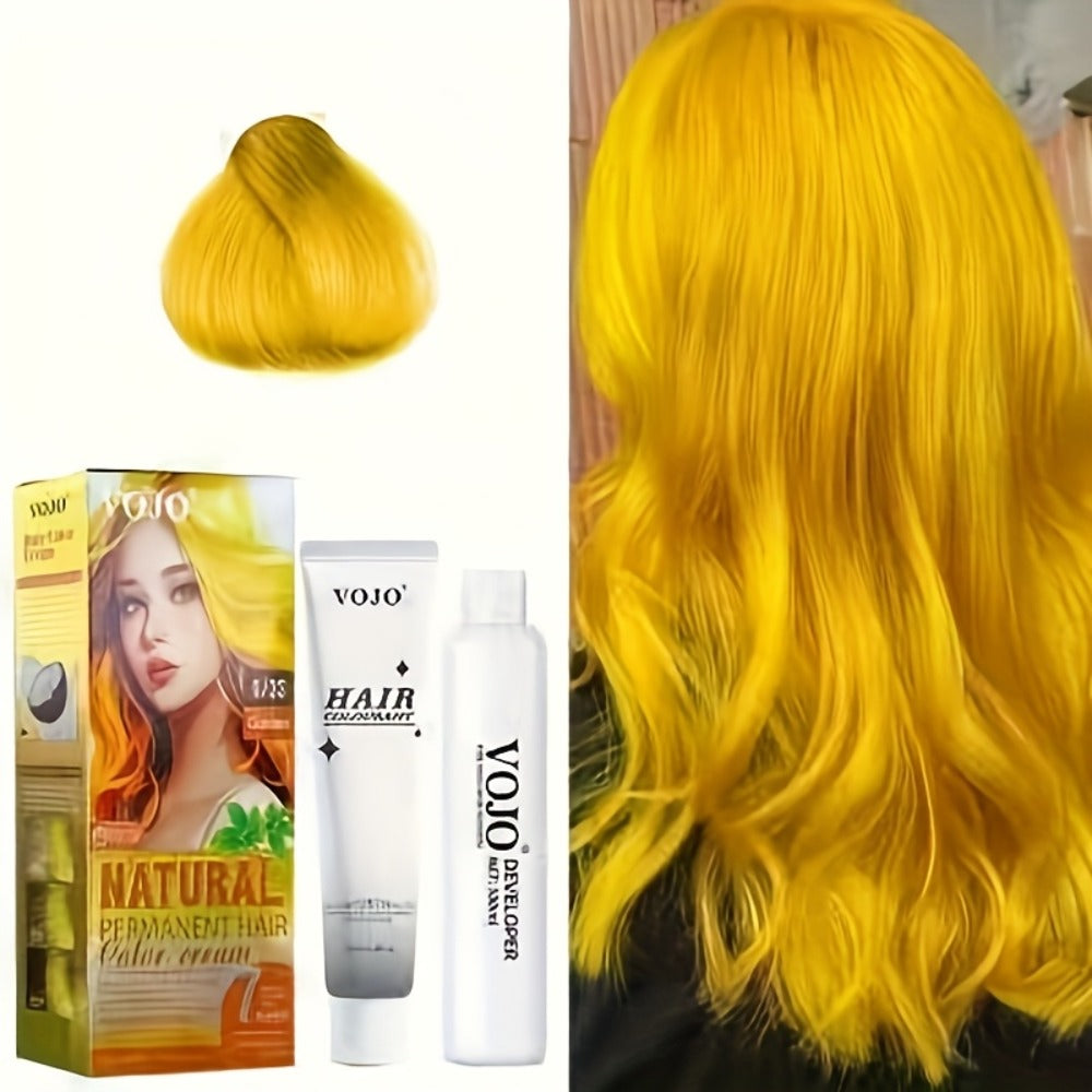 Permanent Hair Dye Kit 12 Vibrant Colors with Developer & Applicator Tools Bleach Blonde Ash Grey Ocean Blue Brown Purple Pink Red Golden Black Long-Lasting DIY At-Home Hair Color Cream Set Women