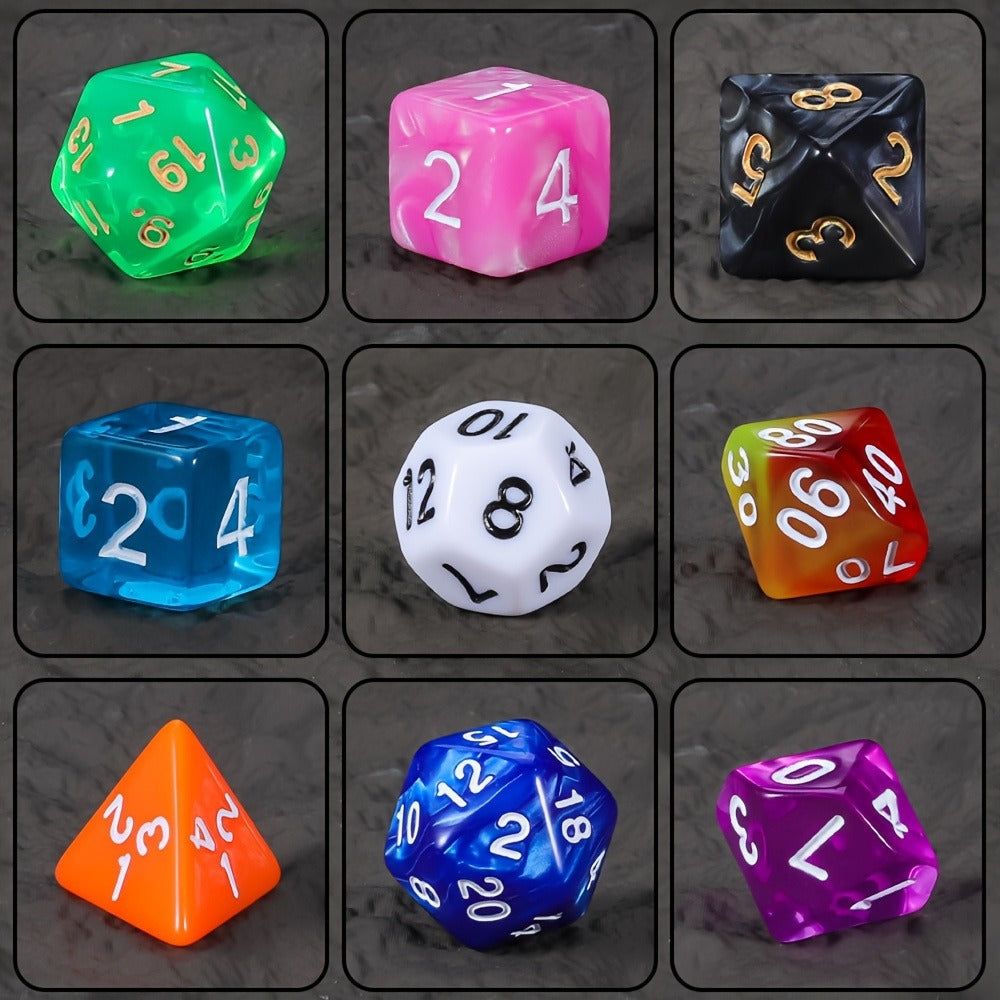 Polyhedral Dice Set 105 Pieces 15 Sets of 7 – D4 D6 D8 D10 D12 D20 in 15 Vibrant Colors with Large Drawstring Bag, for Dungeons & Dragons DND RPG MTG Pathfinder Tabletop Games, Dungeon Master Gift