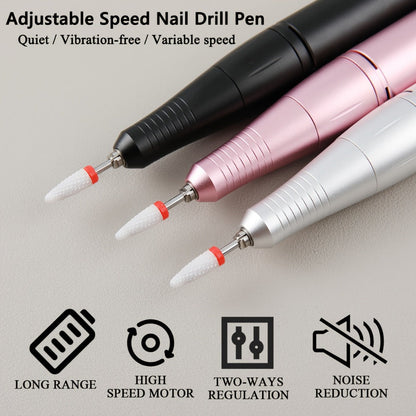 35000RPM Electric Nail Drill Rechargeable – Portable USB-Powered Low Noise Nail Efile for Manicure & Pedicure | Professional Cordless Nail Drill for Acrylic & Gel Nails, Gift for Women