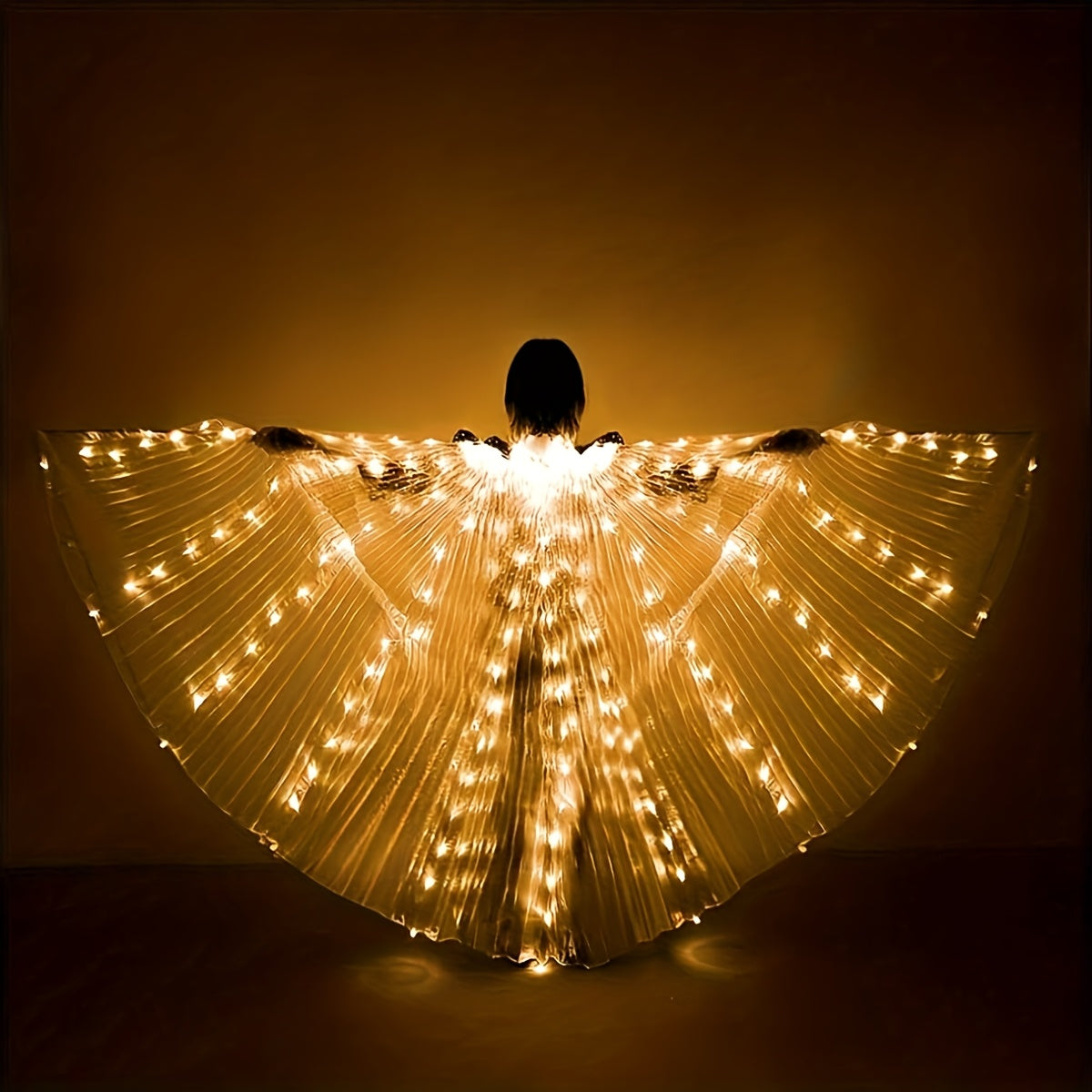 LED Feather Dance Costume Glowing Luminous – Light Up Belly Dance Performance Dress for Women Halloween Christmas Mardi Gras Rave Stage Show White Purple Warm White