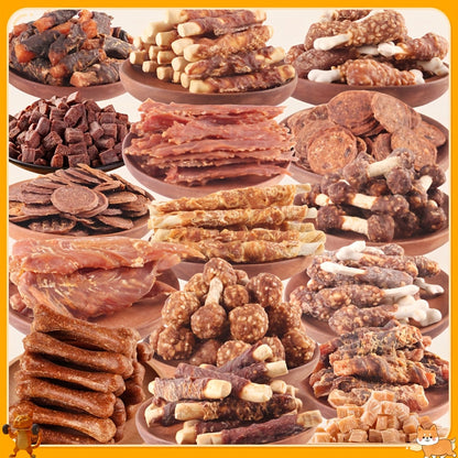 Natural Dog Treats Set Duck Chicken Milk Stick Sweet Potato Grain Free High Protein Low Fat Dental Health Gift Box Combinations for Dogs