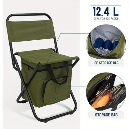 Lightweight Backpack Camping Chair Folding Stool with Backrest – Compact Portable Outdoor Seat, Heavy Duty Support, for Camping, Hunting & Fishing, Available in 3 Colors, 1pc or 2pcs