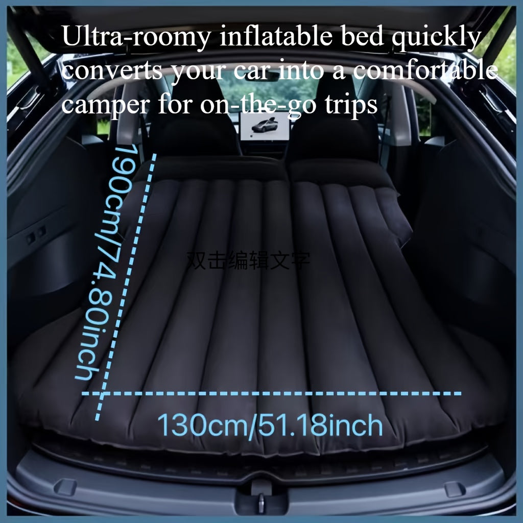 Comfortable High-Quality Inflatable Car Bed, Cloud-Soft Flocked RV Mattress, Rectangular Air Cushion For SUV Travel And Camping With Storage Bag And Repair Kit Car Mattress For Vehicles Idea Great Car Accessories Camping Gear And Equipment