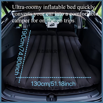 Comfortable High-Quality Inflatable Car Bed, Cloud-Soft Flocked RV Mattress, Rectangular Air Cushion For SUV Travel And Camping With Storage Bag And Repair Kit Car Mattress For Vehicles Idea Great Car Accessories Camping Gear And Equipment