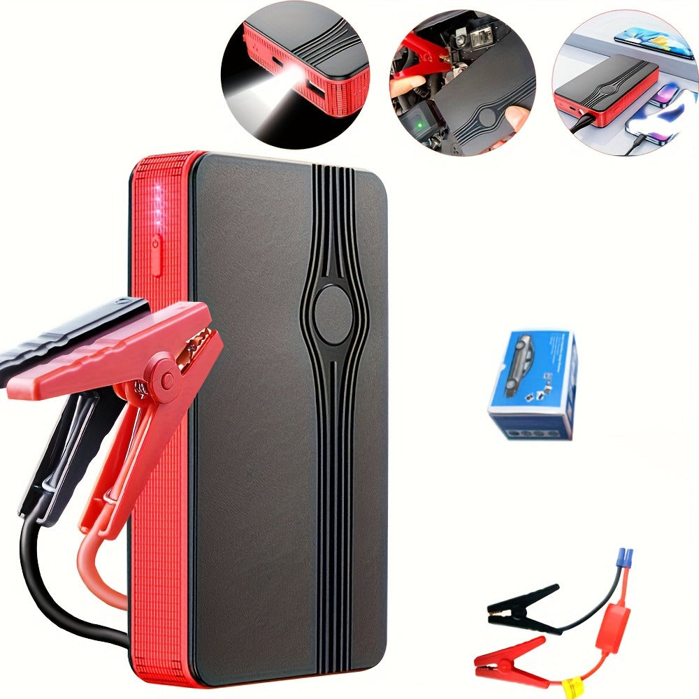 Portable Car Jump Starter Power Bank 200A Peak – 12V Emergency Battery Booster for Gas Engines Under 2.0L, USB & Type-C Charging, LED Light, Lithium Battery, Compact 460g Design