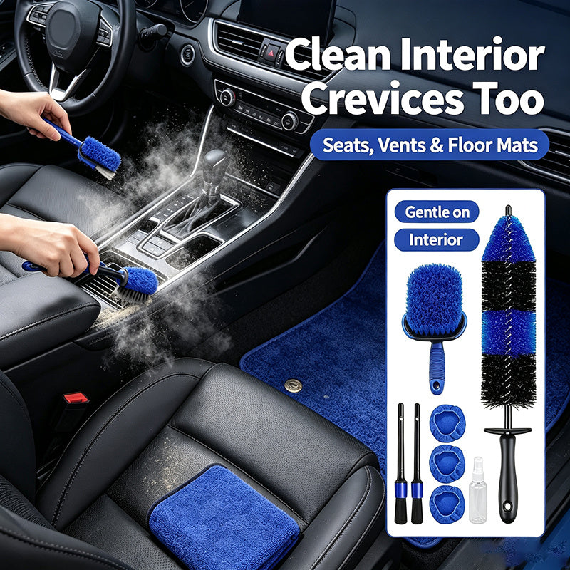 25pcs Cleaning Brush Car Detailing Kit, Car Detailing Brush Set, Car Cleaning Kit, Auto Detailing Tools for Interior Exterior Wheels, Professional Car Wash Additions with Windshield Cleaning Tool And Storage Box
