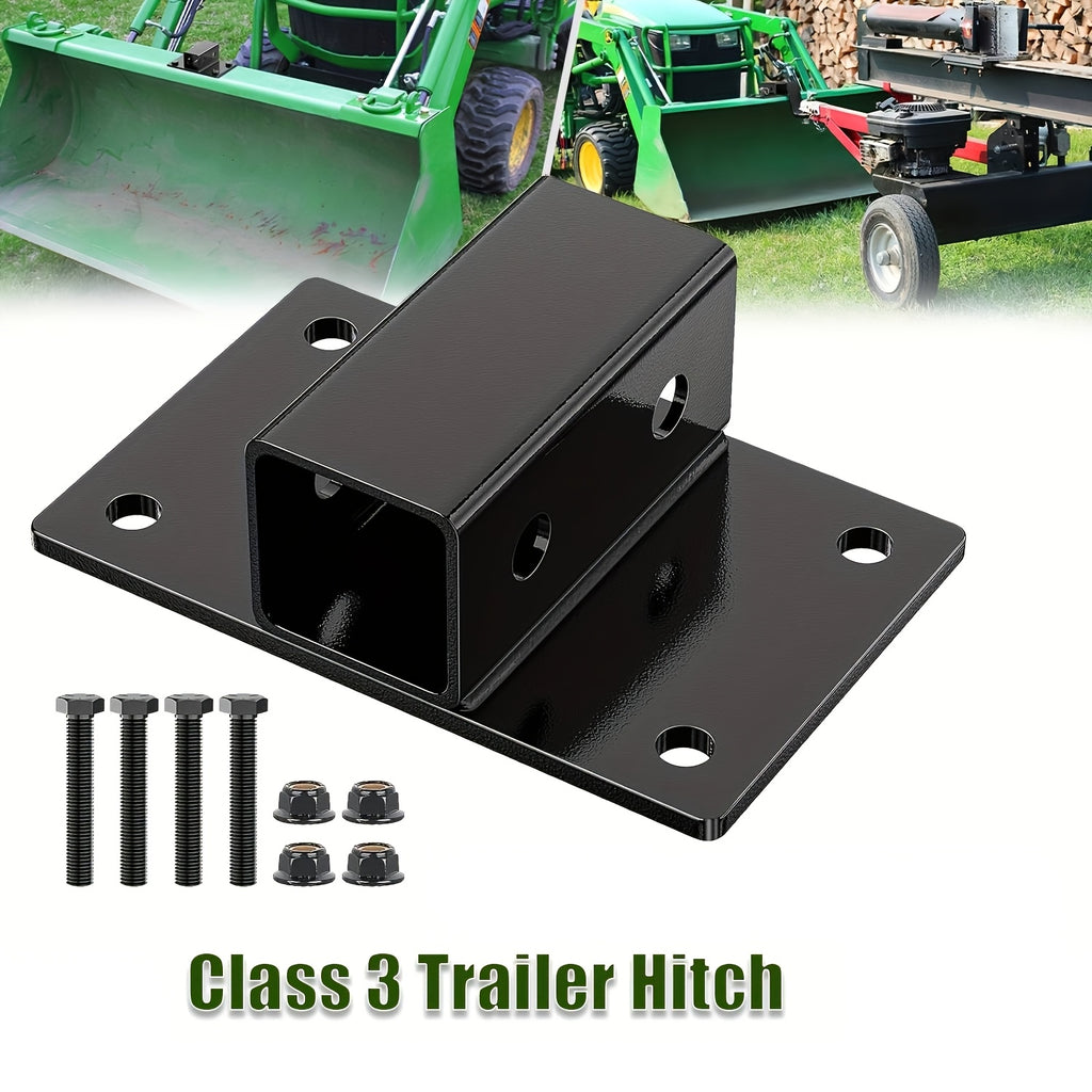 921-19G Tractor Grab Hook, 3/8 Inch Tractor Bucket Grab Hooks with 1/2 Inch Tie Down Ring and 2 Inch Receiver, Grade 70 Forged Steel Bolt-On Grab Hook for John Deere Compact Tractor, RV UTV Truck Max 4700LBS, Father'S Day Gifts, Heavyduty Towing