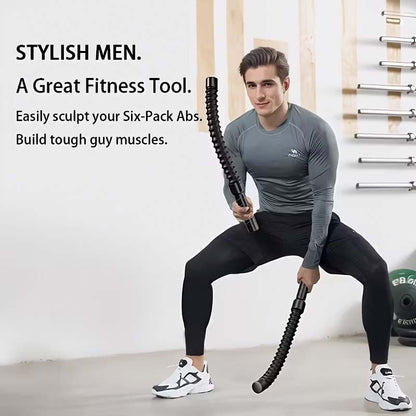 Ropeless Battle Ropes (2pcs) – Portable Cordless Weighted Workout Ropes with Steel Core & Non-Slip Handles for HIIT, Cardio, Full Body Training, Arms & Shoulders | Home Gym Exercise Equipment for Adults
