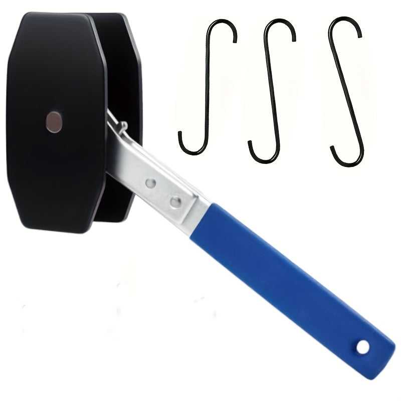 [Brake Caliper Tool] Brake Caliper Compression Tool, Brake Caliper Press Tool With 2pcs Steel Plates/2pcs Hangers, Car Ratcheting Brake Caliper Piston Spreader Press Tool