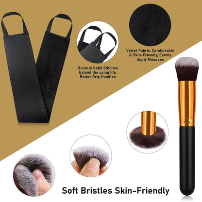 Sunless Tanning Mousse Kit 6-Piece Set with Mitt Applicator - Self Tanner Foam 1 Hour Fast Tan No Fake Smell Long Lasting Bronze Glow 3.38oz Gift Set