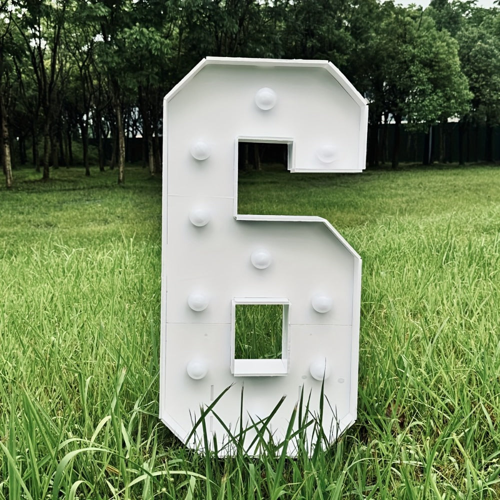 Giant LED Number Light 28.7 Inch Warm White – Illuminated Number Balloon Frame for Birthday Anniversary Graduation Party, PS Foam Board Digit Stand Photo Backdrop Decoration