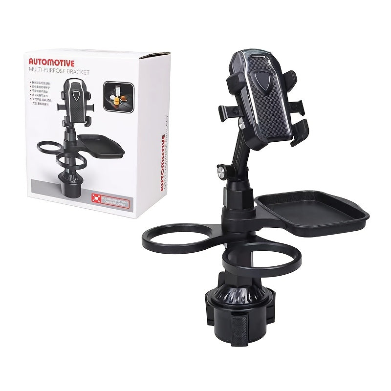 [3-In-1 Car Cup Holder] 3-In-1 Detachable Car Cup Holder - Spacious Expandable Food Table with Sturdy Base - Essential Accessory for Long Trips