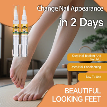 Toenail Repair Pen with Bee Venom – Extra Strength Nail Hardener & Brightener, Nourishing Formula, Fast-Acting Treatment for Brittle Discolored Nails, Women & Men