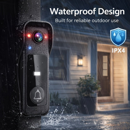 WiFi Video Doorbell with 4.3 Inch Indoor Monitor | Waterproof Night Vision Two-Way Audio Rechargeable Battery | Auto Photo Video Recording Senior Friendly Real-Time Monitoring