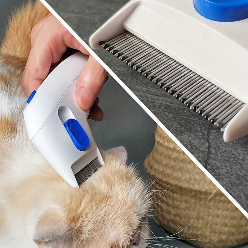 Pet Brush 2-in-1 Deshedding & Grooming Comb for Dogs & Cats – Gentle Hair Removal with Durable Stainless Steel Teeth, Comfortable Non-Slip Handle, Reduces Shedding for All Coat Types